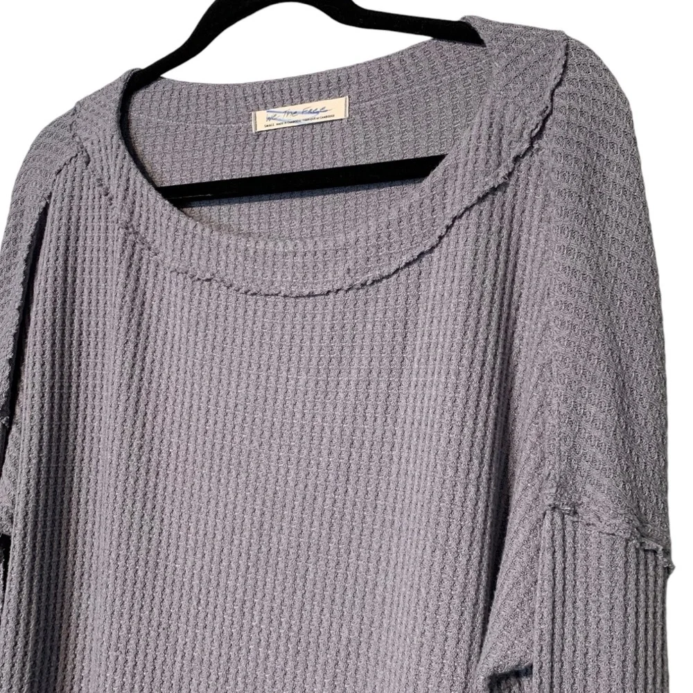Free People We The Free North Shore Thermal Waffle Knit Top Small